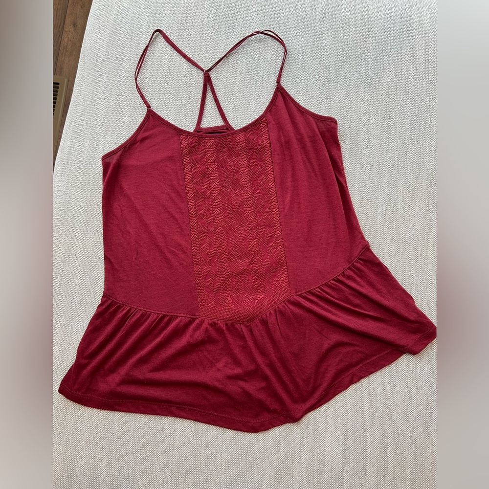 Dark red spaghetti top
